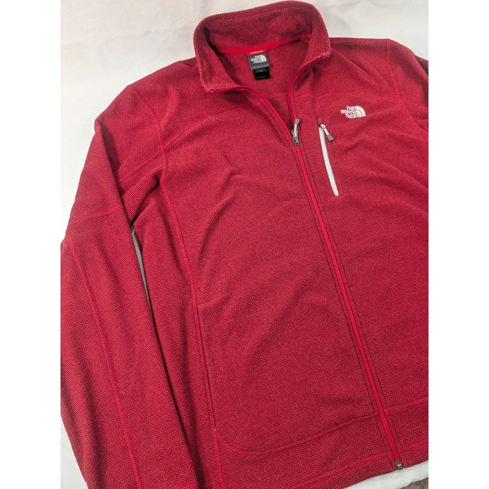 XL The North Face Canyonlands Full‎ Zip Stretch Fleece Sweater Jacket Brick Red